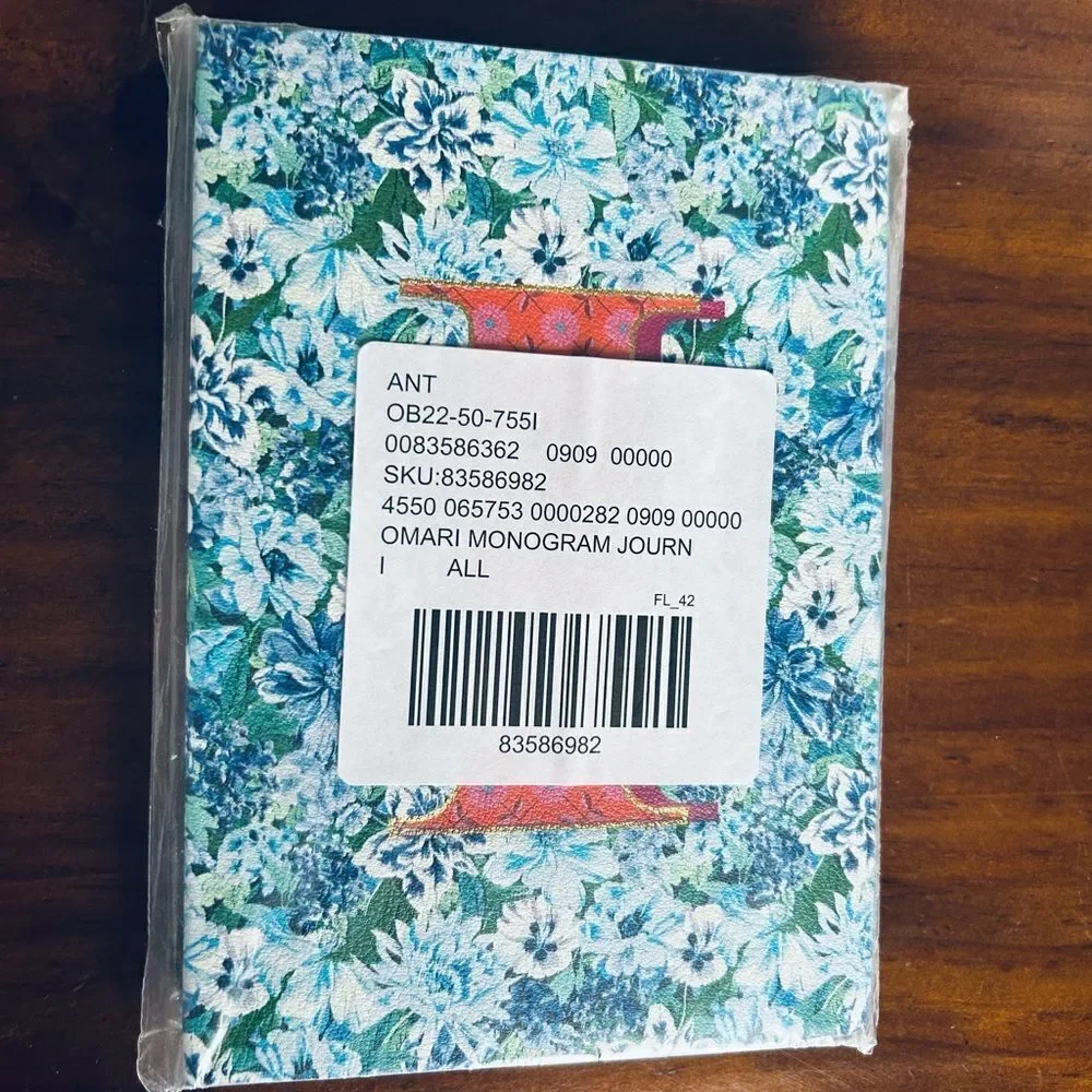 Anthropologie NWT OMARI MONOGRAM JOURNAL LETTER I